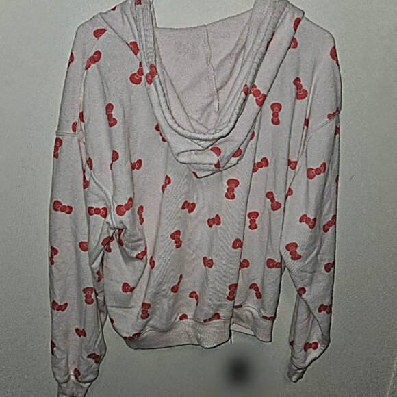 Hello Kitty Sanrio 2024 Pink Bow Zip-Up Graphic Hoodie ~ Large - Picture 5 of 5